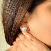 sunflower-diamond-petal-pearl-stud